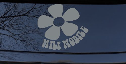 MILF Mobile Funny Car or Truck Window Decal Sticker (Telegrey)