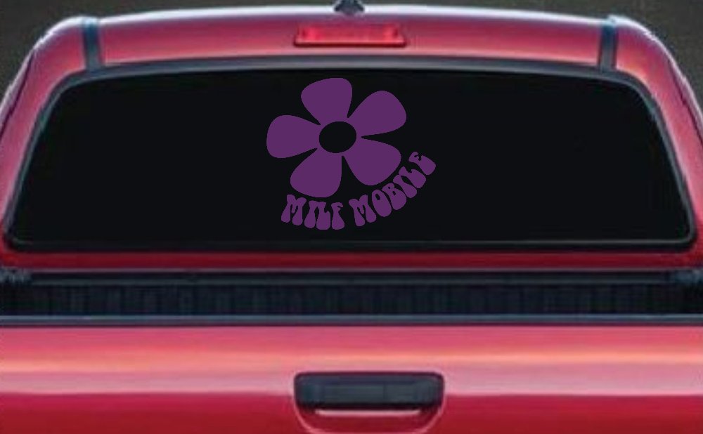 MILF Mobile Funny Car or Truck Window Decal Sticker (Violet)