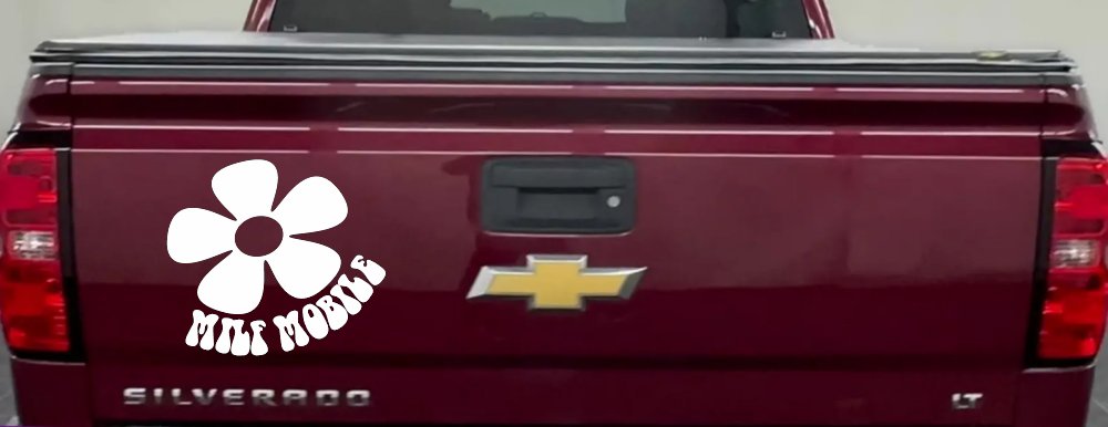 MILF Mobile Funny Car or Truck Window Decal Sticker (White)