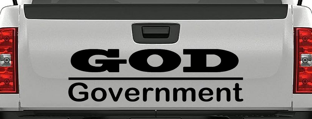 God Over Government God First Christian Car or Truck Window Decal Sticker (Black)