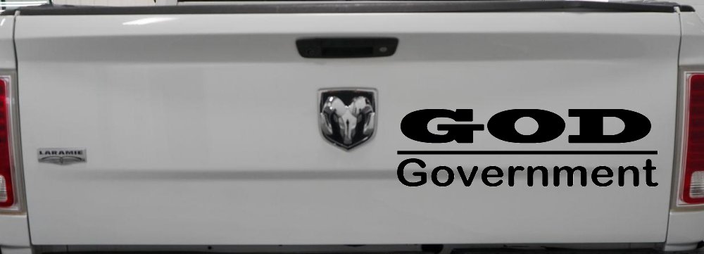 God Over Government God First Christian Car or Truck Window Decal Sticker (Black)