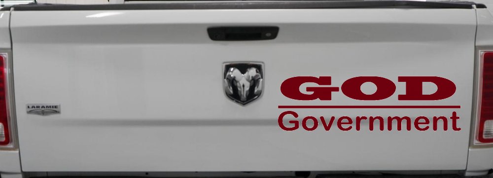 God Over Government God First Christian Car or Truck Window Decal Sticker (Burgundy)