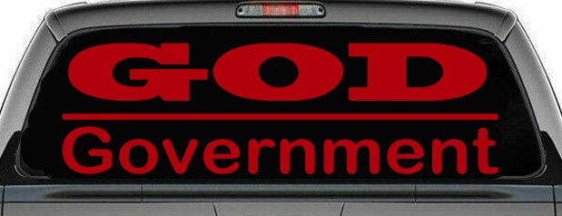 God Over Government God First Christian Car or Truck Window Decal Sticker (Red)