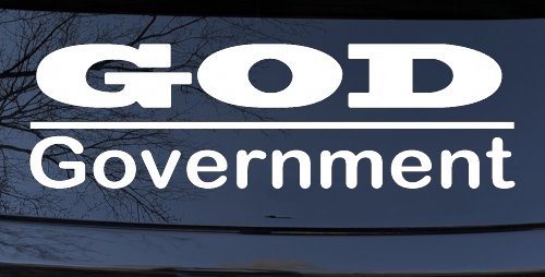 God Over Government God First Christian Car or Truck Window Vinyl Decal Sticker (White)