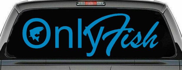 Only Fish Funny Fishing Car or Truck Window Decal Sticker