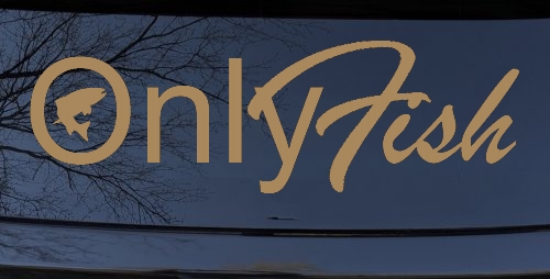 Only Fish Funny Fishing Car or Truck Window Decal Sticker