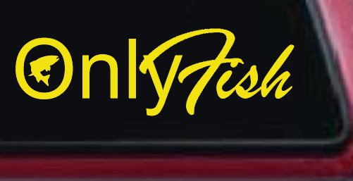 Only Fish Funny Fishing Car or Truck Window Decal Sticker