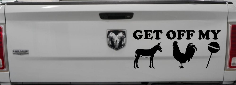 Get Off My Ass Cock Sucker Funny Car or Truck Window Decal Sticker (Black)