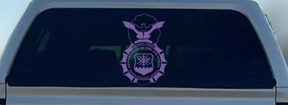 Department Of The Air Force Security Forces With Eagle Military Car or Truck Window Decal Sticker (Purple)