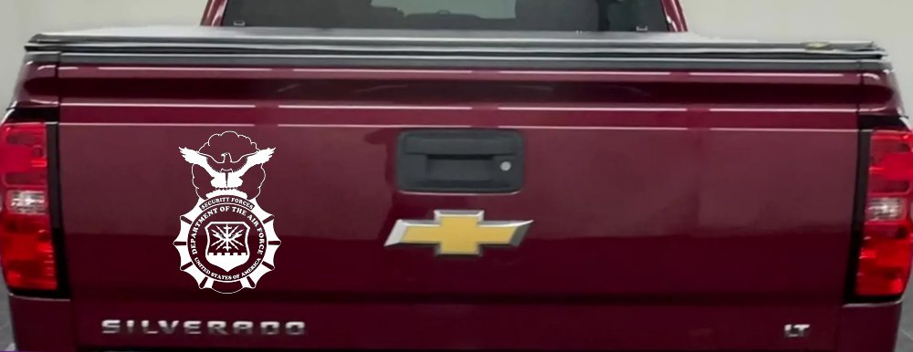 Department Of The Air Force Security Forces With Eagle Military Car or Truck Window Decal Sticker (White)