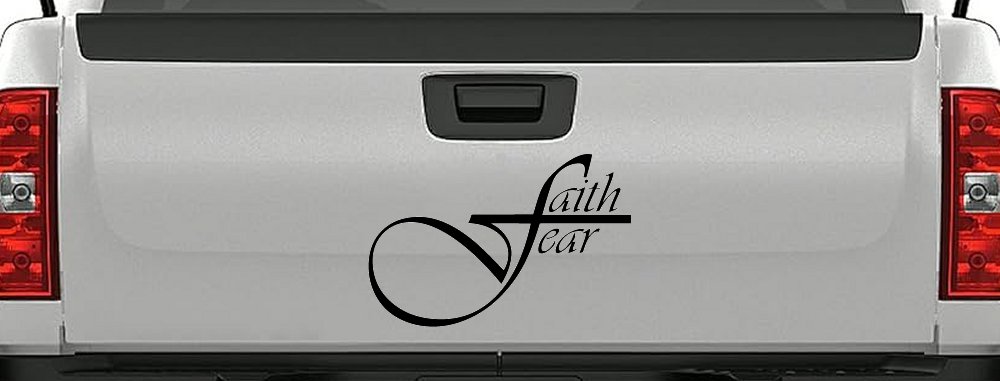 Faith over Fear with Cross F Christian Car or Truck Window Decal Sticker