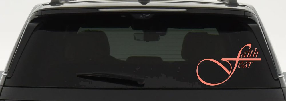 Faith over Fear with Cross F Christian Car or Truck Window Decal Sticker