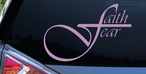 Faith over Fear with Cross F Christian Car or Truck Window Decal Sticker (Lilac)