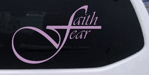 Faith over Fear with Cross F Christian Car or Truck Window Decal Sticker (Lilac)