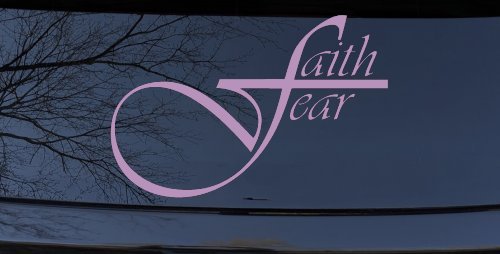 Faith over Fear with Cross F Christian Car or Truck Window Decal Sticker (Lilac)