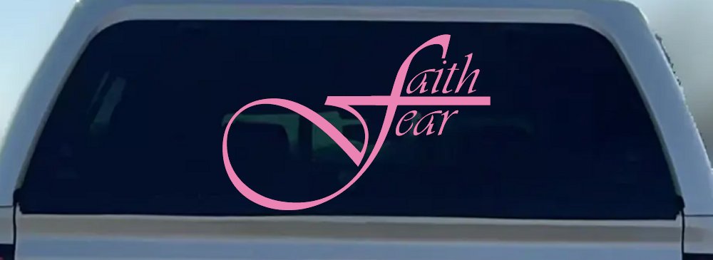 Faith over Fear with Cross F Christian Car or Truck Window Decal Sticker