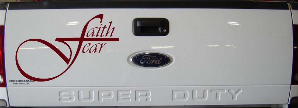 Faith over Fear with Cross F Christian Car or Truck Window Decal Sticker (Purple Red)