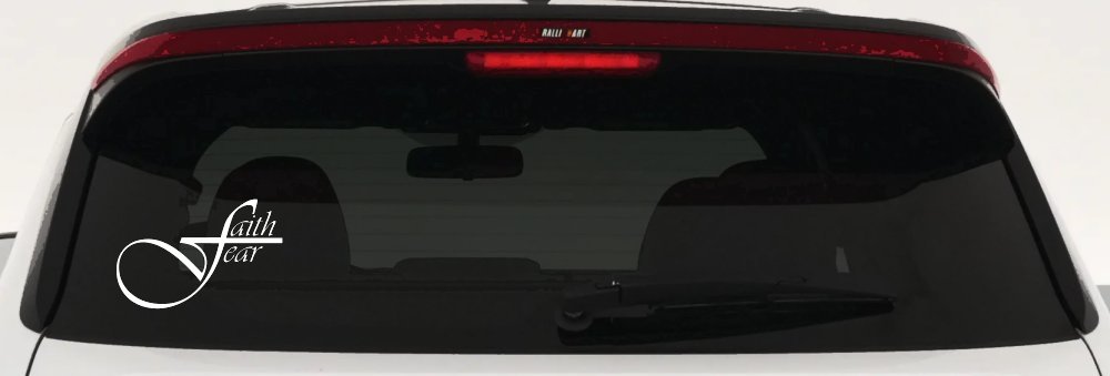 Faith over Fear with Cross F Christian Car or Truck Window Decal Sticker
