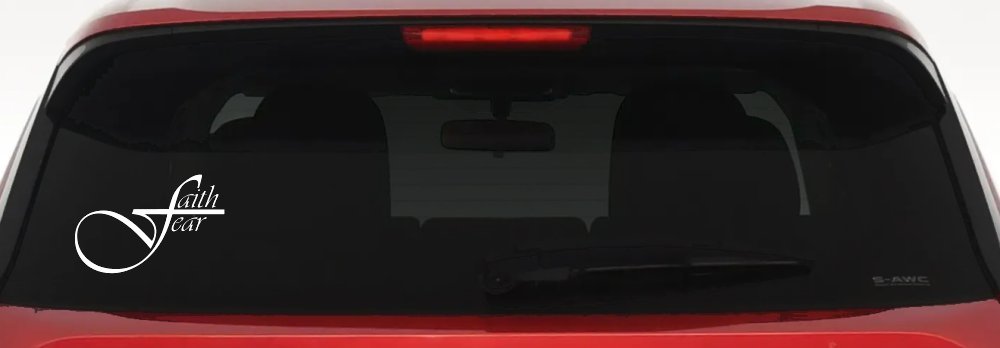Faith over Fear with Cross F Christian Car or Truck Window Decal Sticker