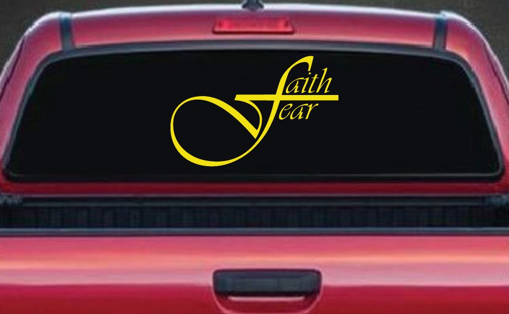 Faith over Fear with Cross F Christian Car or Truck Window Decal Sticker