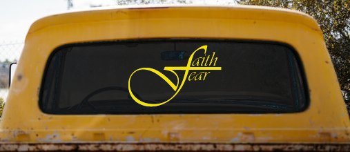 Faith over Fear with Cross F Christian Car or Truck Window Decal Sticker