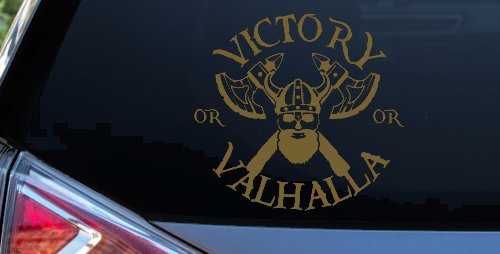 Viking Victory or Valhalla Axes and Bearded Skull Military Car or Truck Window Decal Sticker