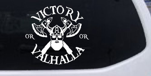 Viking Victory or Valhalla Axes and Bearded Skull Military Car or Truck Window Decal Sticker