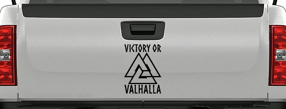 Viking Victory or Valhalla with Valknut Military Car or Truck Window Vinyl Decal Sticker (Black)