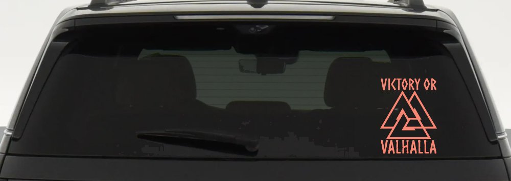 Viking Victory or Valhalla with Valknut Military Car or Truck Window Vinyl Decal Sticker (Coral)