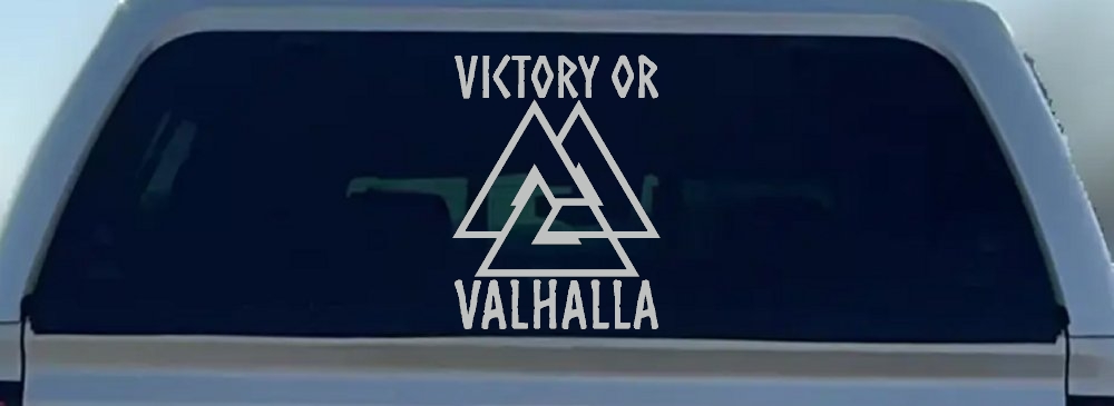 Viking Victory or Valhalla with Valknut Military Car or Truck Window Decal Sticker