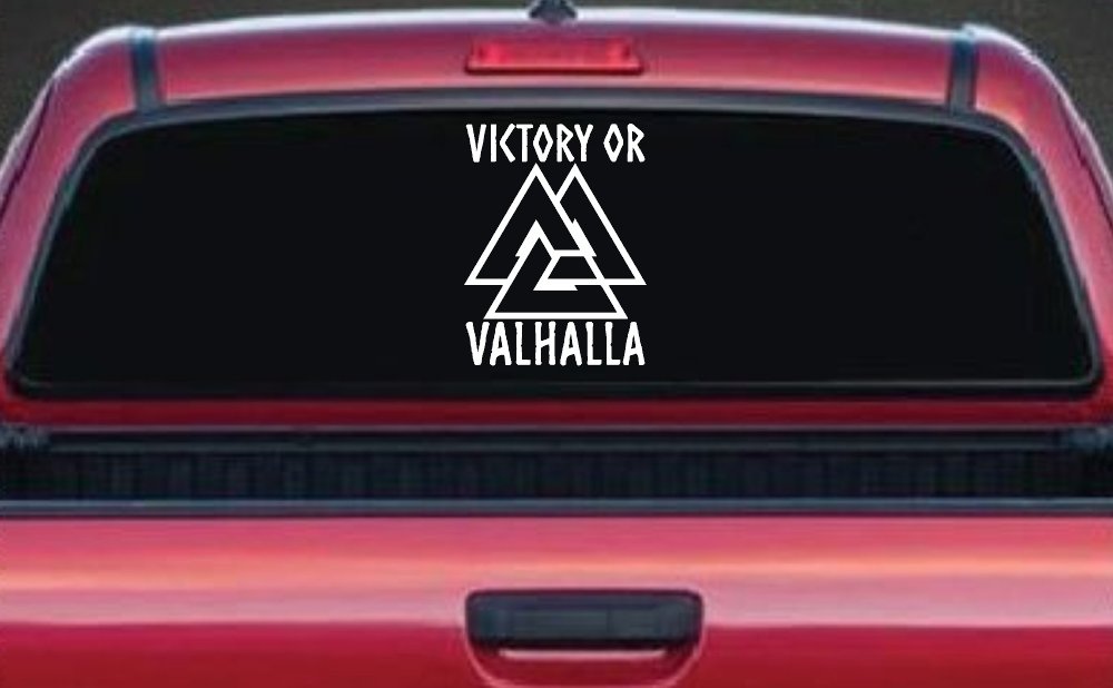 Viking Victory or Valhalla with Valknut Military Car or Truck Window Decal Sticker