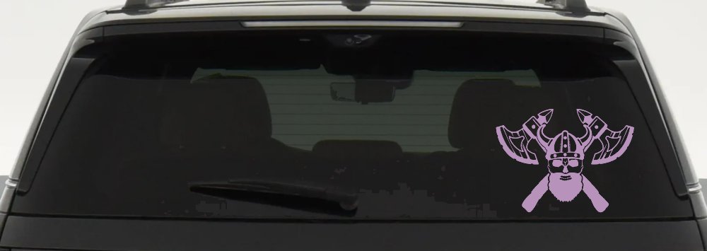 Bearded Viking Skull With Battle Axes  Skulls Car or Truck Window Decal Sticker