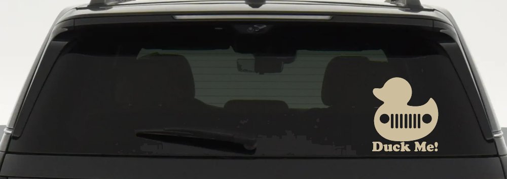 Duck Me Rubber Duck Off Road Car or Truck Window Decal Sticker (Desert Sand)