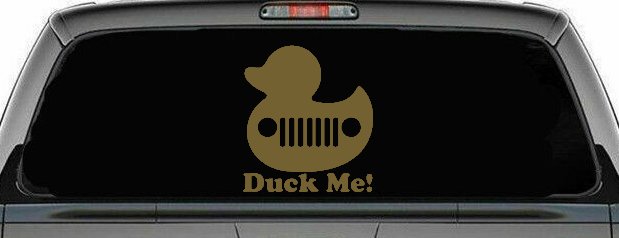Duck Me Rubber Duck Off Road Car or Truck Window Decal Sticker (Gold)