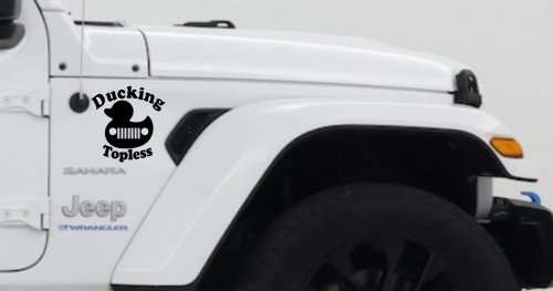 Ducking Topless Rubber Duck Off Road Car or Truck Window Decal Sticker (Black)