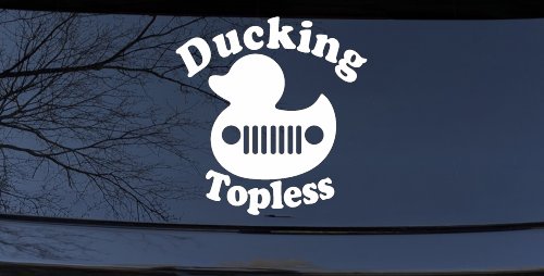 Ducking Topless Rubber Duck Off Road Car or Truck Window Decal Sticker (White)