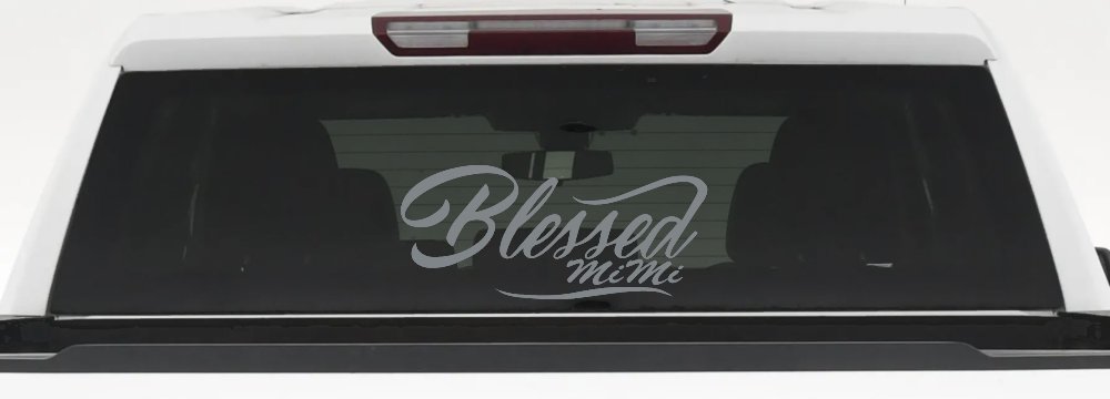Blessed MiMi Car or Truck Window Decal Sticker (Telegrey)