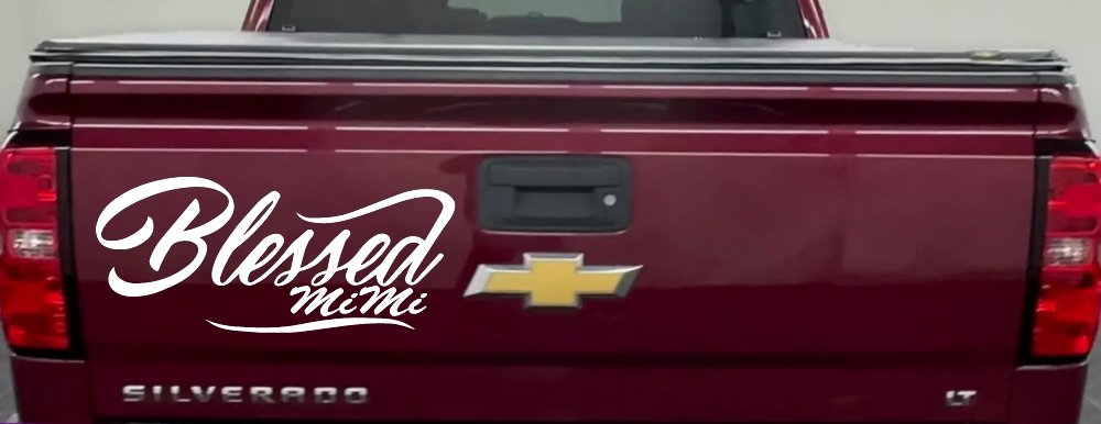 Blessed MiMi Car or Truck Window Decal Sticker (White)