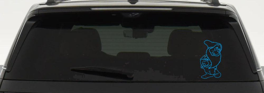 Bashful Dwarf Snow White Cartoons Car or Truck Window Vinyl Decal Sticker (Blue)
