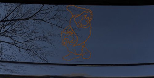 Bashful Dwarf Snow White Cartoons Car or Truck Window Decal Sticker (Copper)