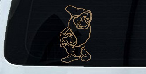 Bashful Dwarf Snow White Cartoons Car or Truck Window Vinyl Decal Sticker (Light Brown)