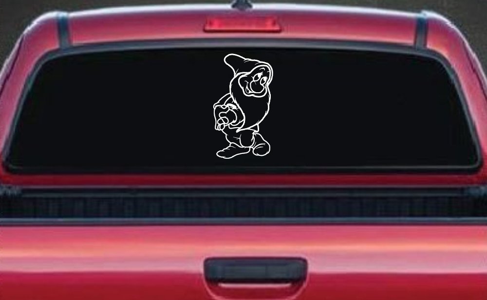 Bashful Dwarf Snow White Cartoons Car or Truck Window Decal Sticker