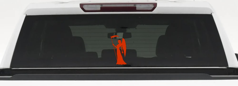 Female Woman Girl Grimm Reaper Car or Truck Window Decal Sticker