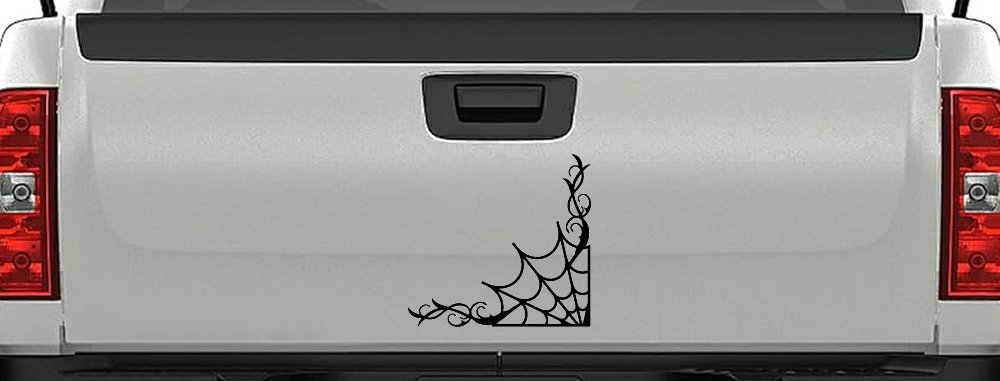 Corner Spider Web With Swirls Car or Truck Window Decal Sticker