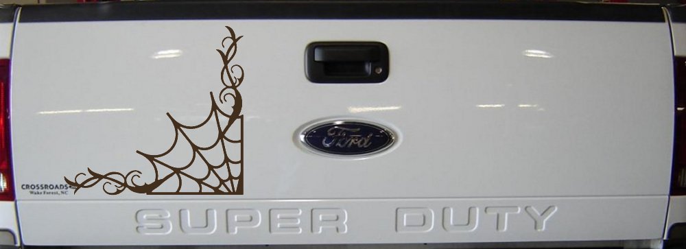 Corner Spider Web With Swirls Car or Truck Window Decal Sticker