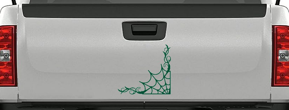 Corner Spider Web With Swirls Car or Truck Window Decal Sticker