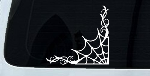 Corner Spider Web With Swirls Car or Truck Window Decal Sticker