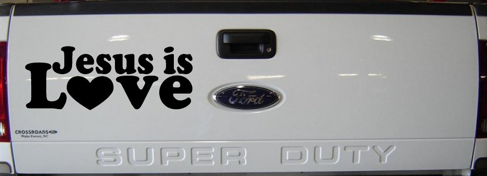 Jesus is Love Christian Car or Truck Window Decal Sticker (Black)