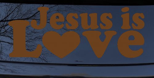 Jesus is Love Christian Car or Truck Window Decal Sticker (Copper)
