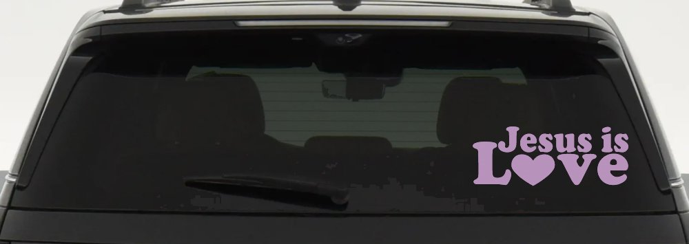 Jesus is Love Christian Car or Truck Window Decal Sticker (Lilac)
